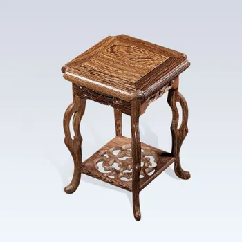 

Wenge Base Wood Craft Home Accessories hippocampal platform base stone stone potted basin shelf