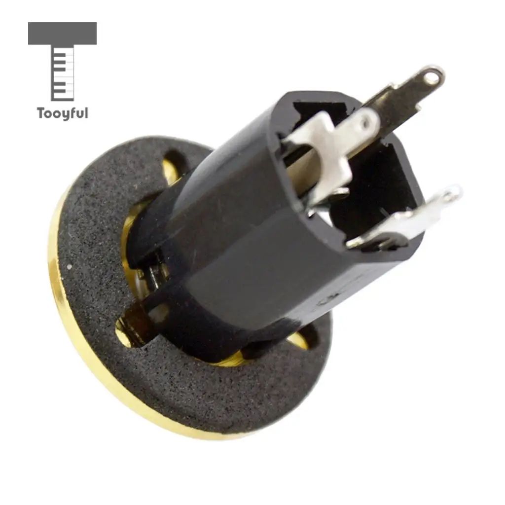 Tooyful 1/4' Guitar Bass Equalizer Jack EQ Preamp End Pin Output Input Socket Silver & Gold