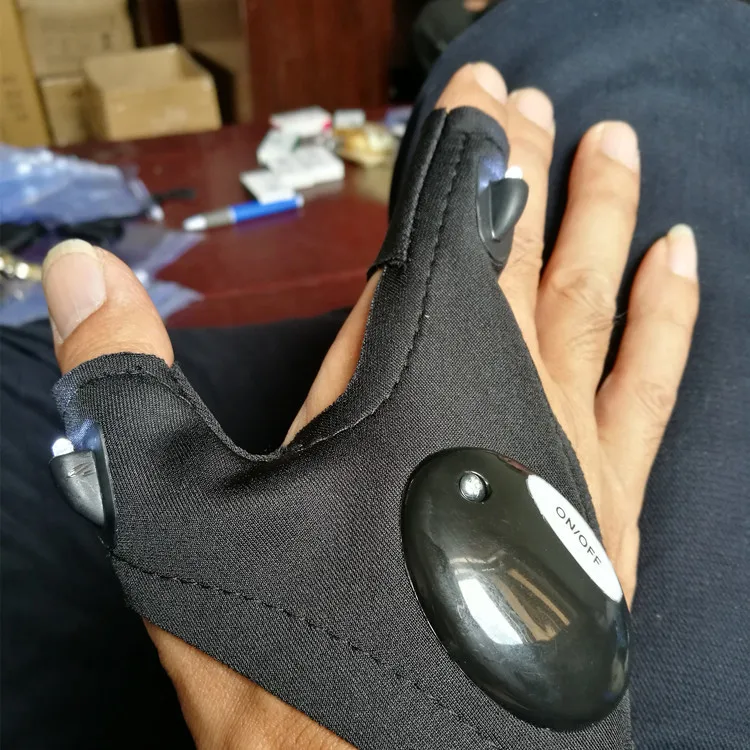

Fishing Magic Strap LED Flashlight Torch Camping Hiking Light Left/ Right Hand Luminous Gloves Party Fingerless LED Gloves