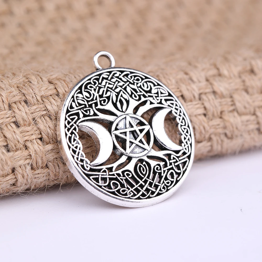 

Teamer Handmade Tree Charm Amulet Antique Moon Star of David Tree of Life Pendant Wristband Cuff Bracelets for Man/Woman