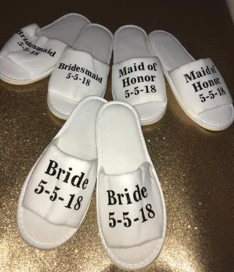 

Personalized black glitter Wedding Bridesmaid GROOM Bride maid of honor flower girl Bachelorette spa slippers party favors gifts