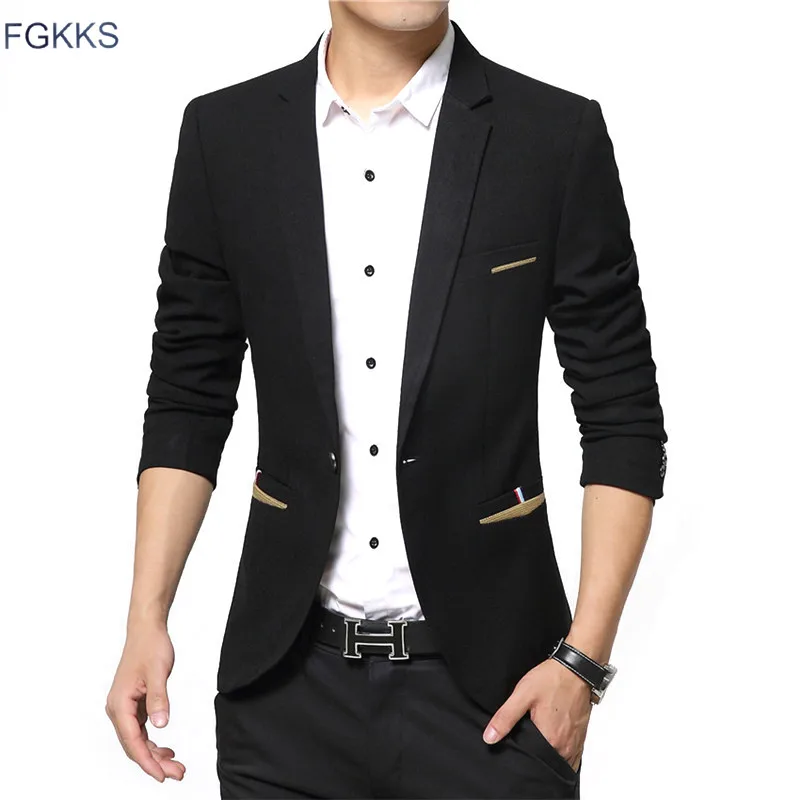 Мужской Блейзер FGKKS однотонный блейзер для повседневной носки 2019|masculine blazer|blazer
