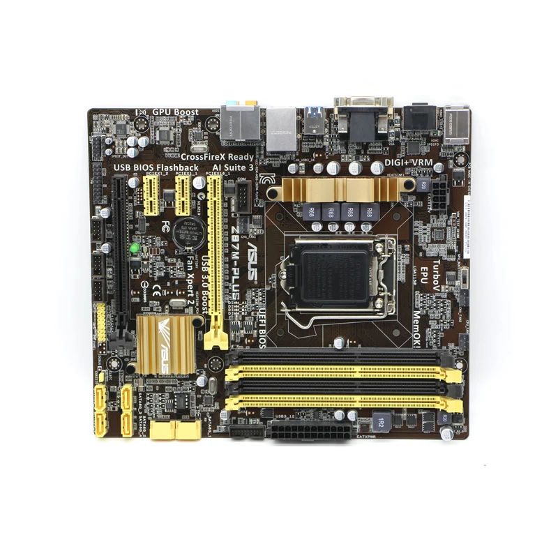 Материнская плата для ASUS Z87M-PLUS LGA 1150 DDR3 i3 i5 i7 32 Гб SATA3 USB2.0 USB3.0 Z87 рабочего Материнская плата