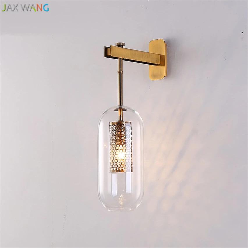 

Postmodern Creative Minimalist Glass Wall lamps lights bathroom bedroom light led wall lights for home industrial decor lamp