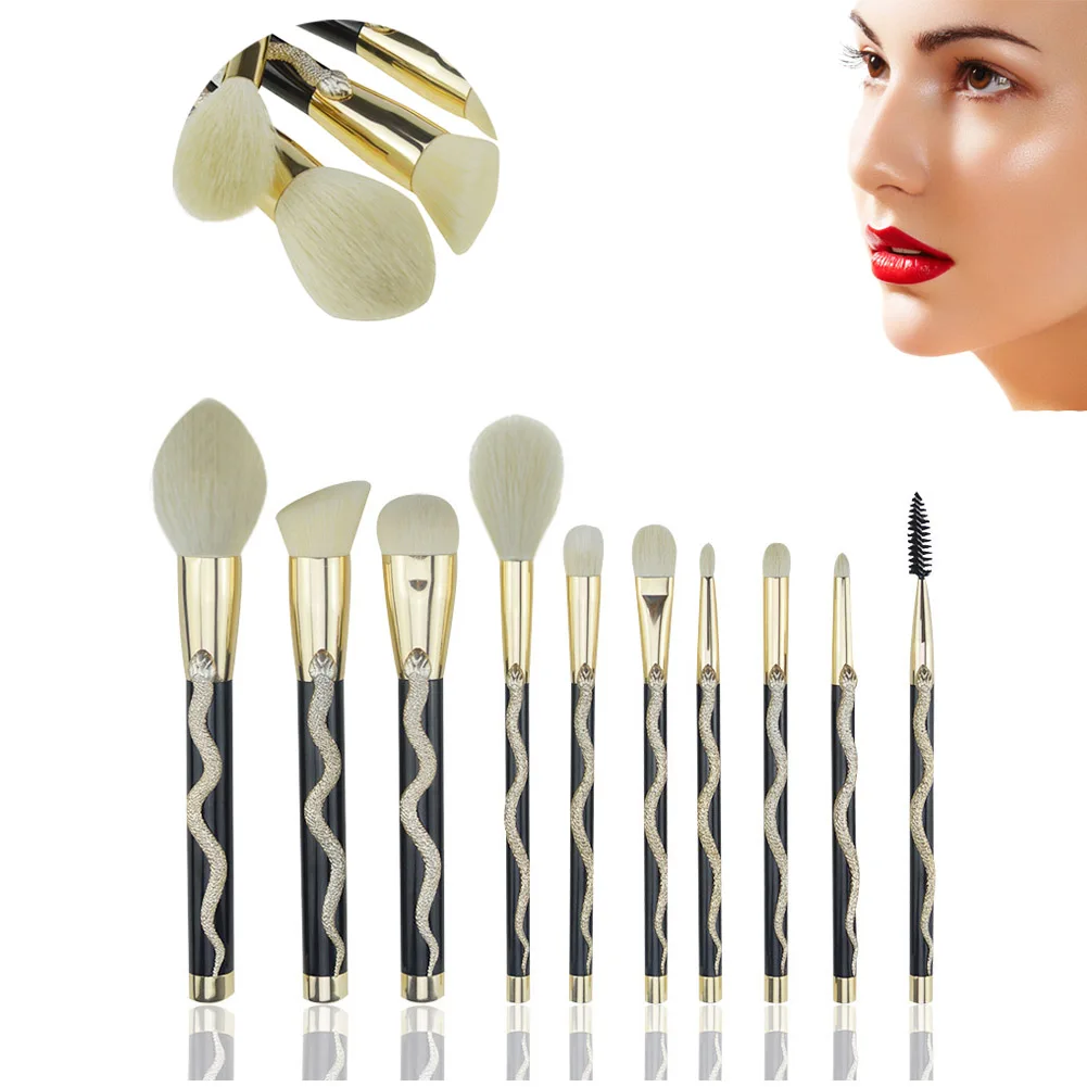 

Lady Professional Makeup Brushes Set Eye Shadow Eyebrow Lip Foundation Make Up Brush Kit Tools 10Pcs FM88