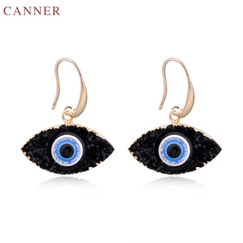 Evil Eye Earrings for Women Black Resin Stone Earrings 2019 Vintage Long Dangle Earings Female Party Jewelry Gifts C30