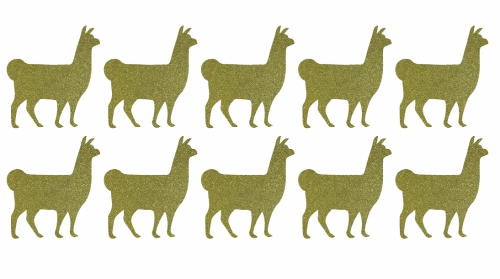 

3.4x3.8cm llama gold glitter sticker label