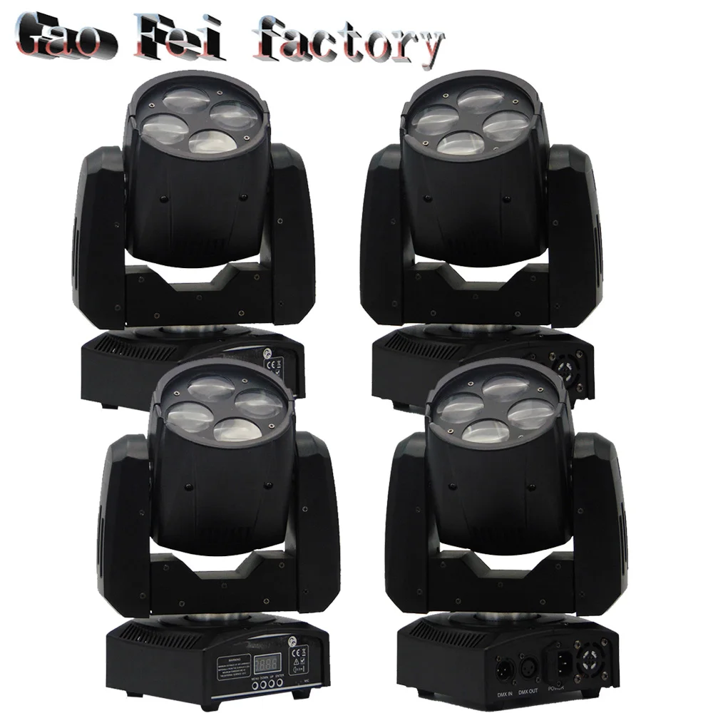 

Super Beam Led Moving Head Beam Effect Light 4*10W Led Lamp Rotating Lens 14/16 DMX Channels Stage Lighting DJ Effect Light