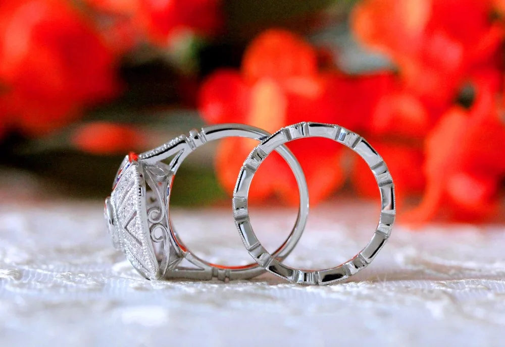 Bamos модный набор колец в стиле бохо, кольцо на палец с голубым камнем, 925 серебряное Винтажное кольцо для женщин и мужчин, обручальные кольца, вечерние аксессуары
