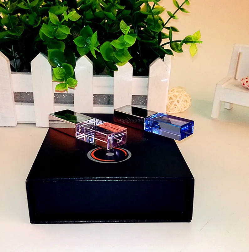 

New Custom Color Crystal USB 2.0 Memory Flash Stick Pen Drive with Exquisite Gift Box