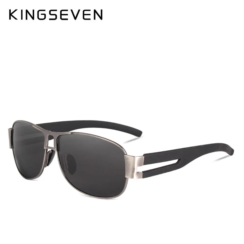 KINGSEVEN, мужские классические брендовые солнцезащитные очки, Роскошные, алюминиевые, поляризационные солнцезащитные очки, защита от EMI, линзы, мужские, для вождения, оттенки N7806 - Цвет линз: C02 GUN GRAY