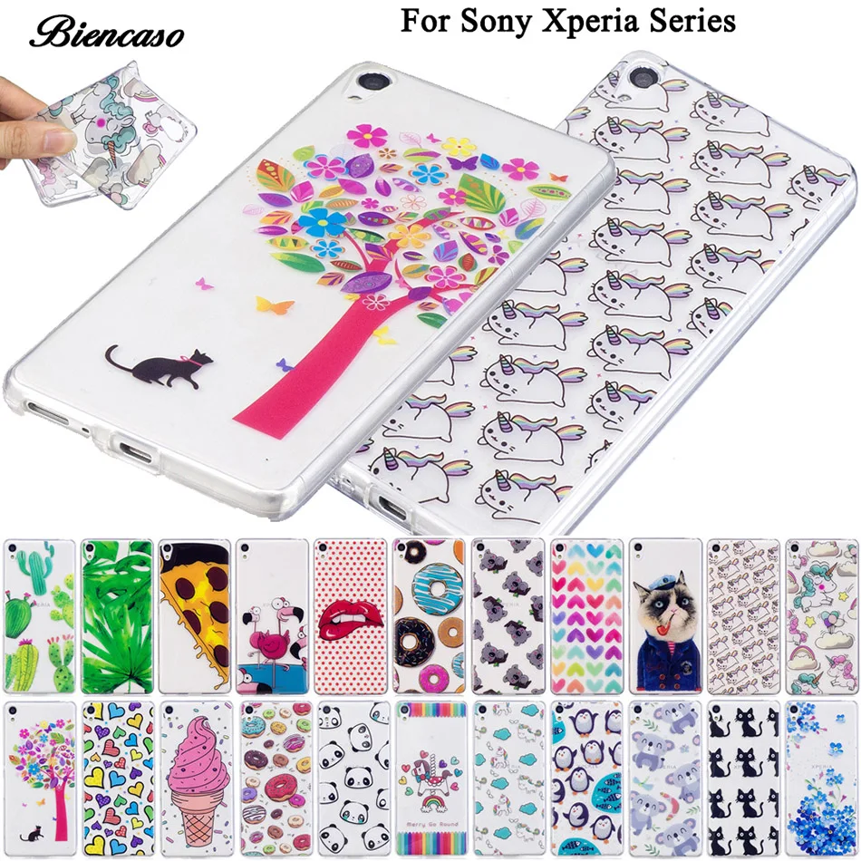 Kopen Clear Eenhoorn Telefoon Case Voor Sony Xperia XZ XA M2 Aqua S50h D2305 D2406 Case Siliconen Verse Zachte Back Cover voor iPhone X 8 7 B99