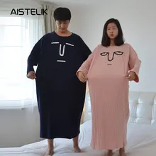 Забавная ночная рубашка с мультяшным рисунком; сезон осень-зима; парные пижамы; XL; длинные хлопковые домашние пижамы с длинными рукавами для беременных женщин