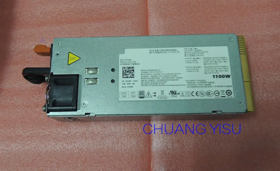 

Free shipping CHUANGYISU for original R510 R5500 R810 R910 power supply TCVRR,L1100A-S0,1Y45R,,1100 Watts work perfect