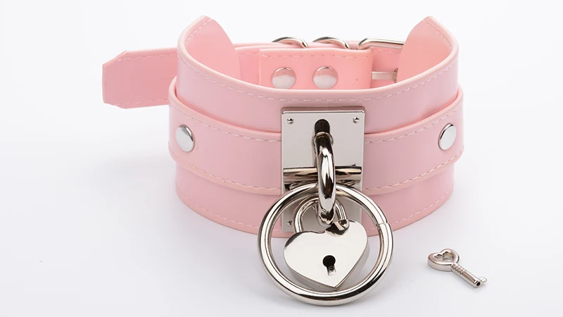Oversized Harajuku Buckle Rock Handmade Layer Leather Collar Choke Large O Round Gold Silver BDSM Choker Fetish Collar Necklace 9