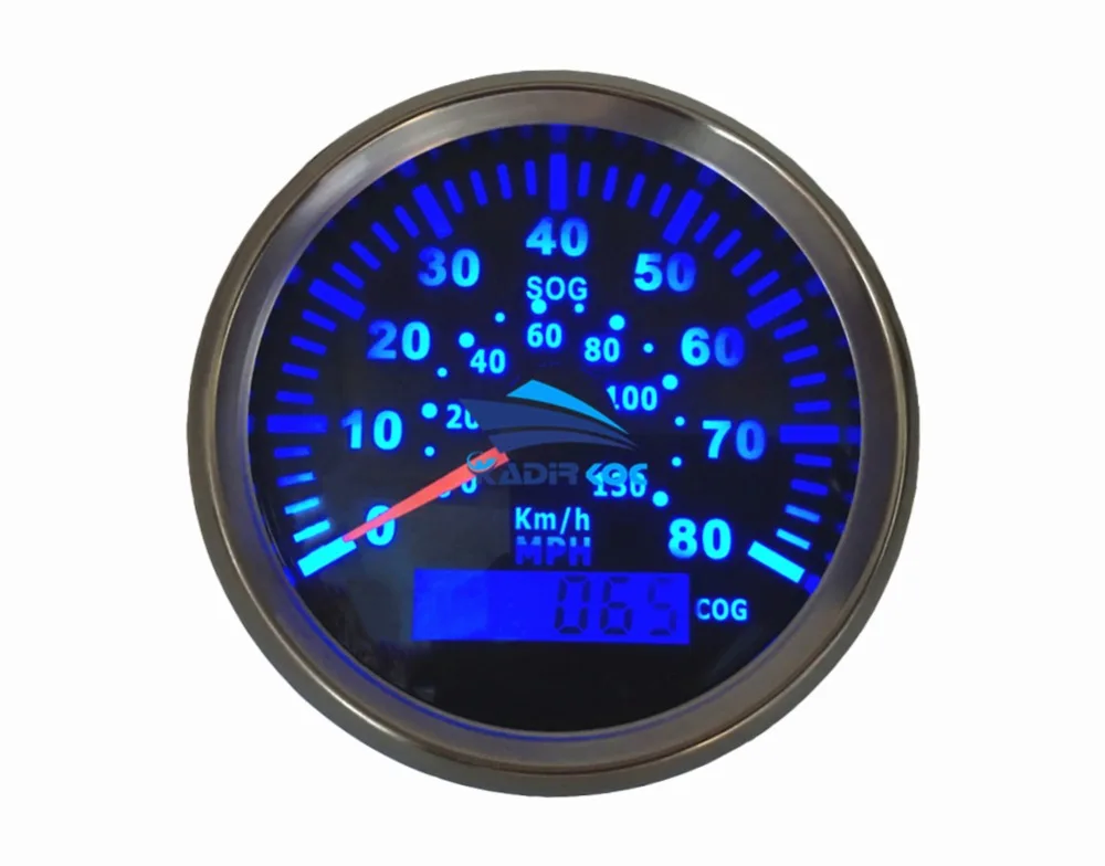 1 шт. 85 мм спидометры GPS 9-32 в 0-130 км/ч датчики скорости 0-80MPH IP67 с антенной и голубой подсветкой для авто мотоцикла лодки