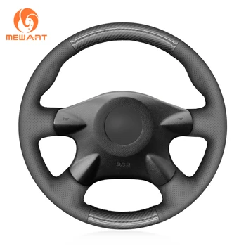 

MEWANT Black PU Carbon Fiber Car Steering Wheel Cover for Nissan Almera (N16) X-Trail Primera Caravan Expert Navara Pickup AD
