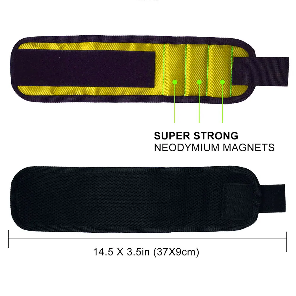 1 комплект 3 сетки с 6 магнитный браслет Сильный магнитный для винта держатель для ногтей ремонтный инструмент сумка наручный ремень