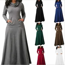 New Autumn Women Long Sleeve Sweatshirt Maxi Dress Vintage Solid Pocket Long Dress 2019 Casual Cowl Neck Long Sweatshirt Dresses New Autumn Women Long Sleeve Sweatshirt Maxi Dress Vintage Solid Pocket Long Dress 2019 Casual Cowl Neck Long Sweatshirt Dresses