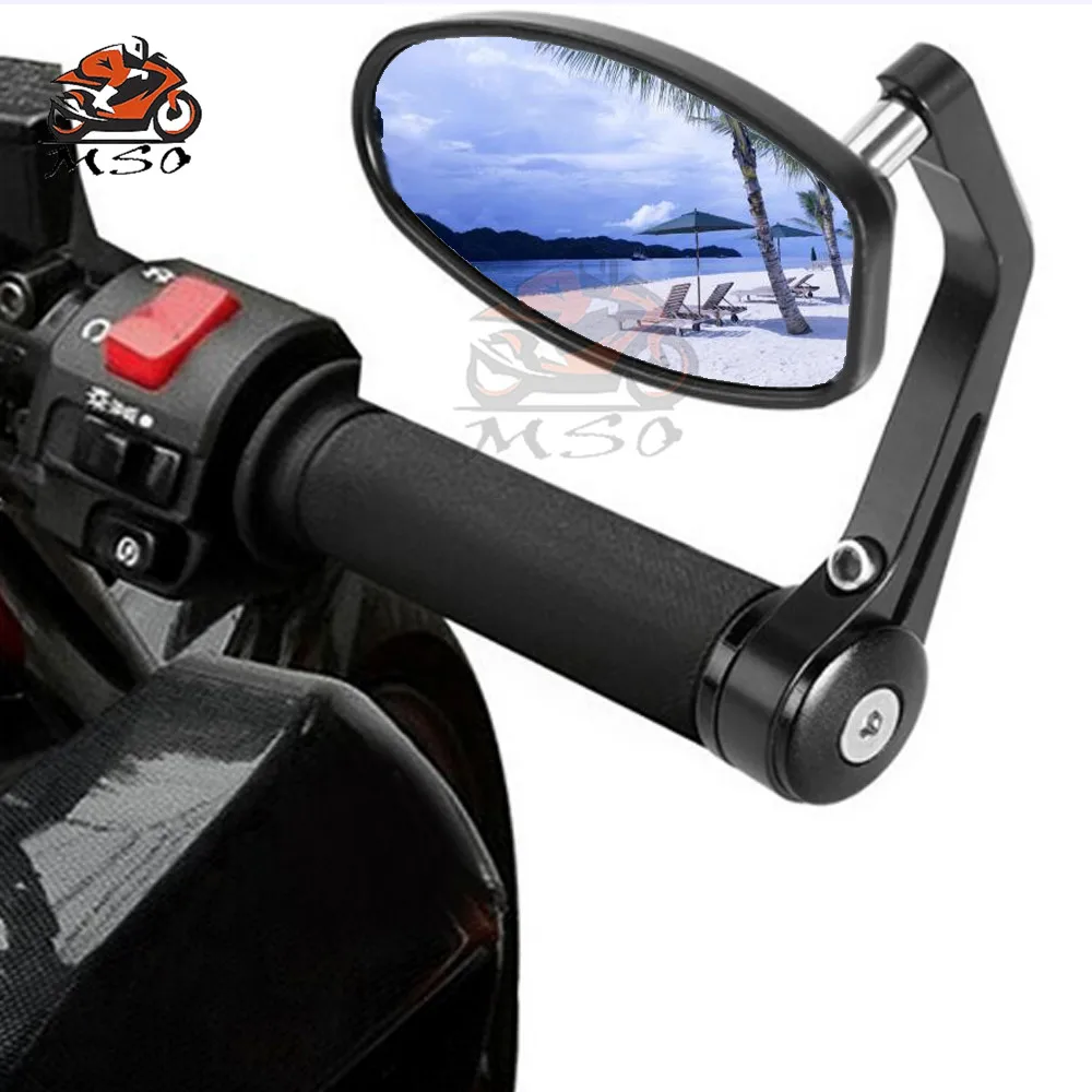 

Universal 7/8" Motorcycle Side Mirrors 22mm Handlebar Bar End Mirror Black Rear View Rearview Mirrors for Sport Bike ATV Moto