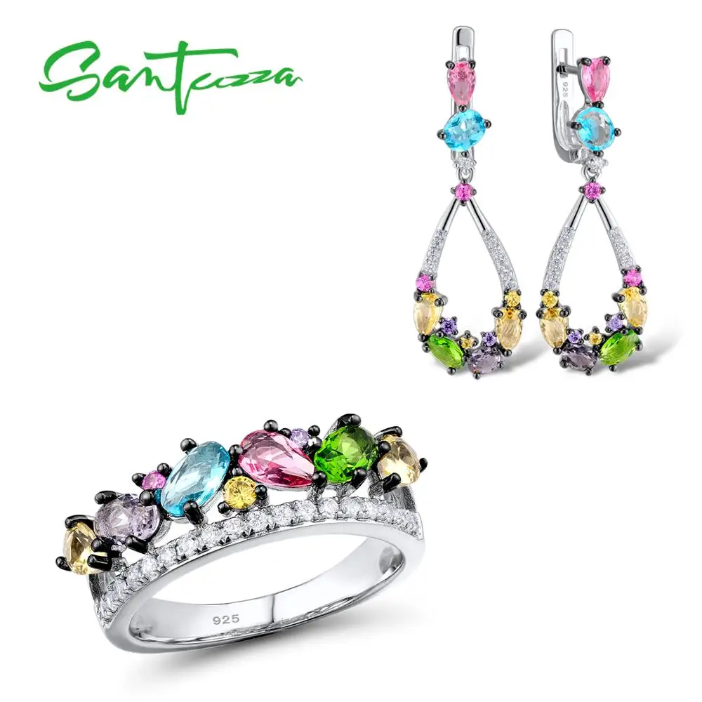 Silver Jewelry Sets For Women Mutil-Color Stones White CZ Earrings Ring Set 925 Sterling Silver Party Fashion Jewelry Set
Silver Jewelry Sets For Women Mutil-Color Stones White CZ Earrings Ring Set 925 Sterling Silver Party Fashion Jewelry Set