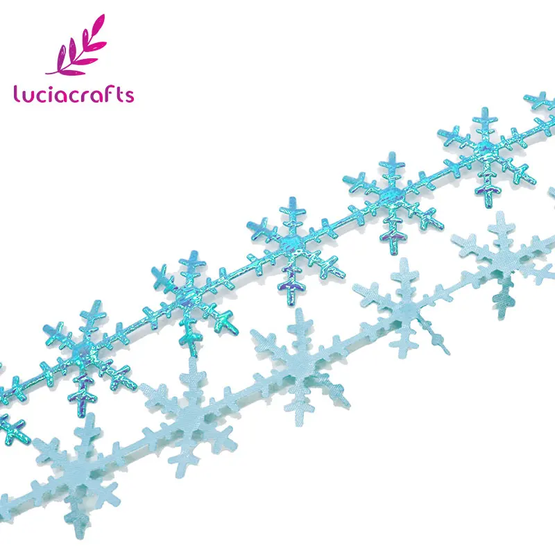 Lucia crafts 2,5 мм многоцветные варианты снежинки шаблон кружевные ленты с отделкой DIY шитье украшения ремесла 4 ярдов P0705