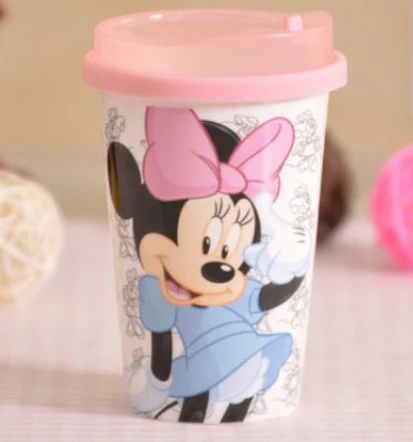 450 мл большой ёмкость Мода Микки и Минни Маус керамические кружки чашка с соломенной рот творческий Молоко Кофе Кружка Мультфильм - Цвет: 1