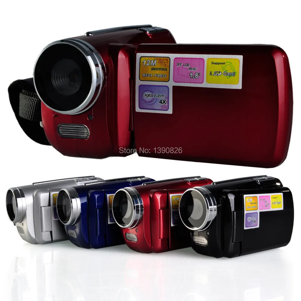 

karue Free Shipping 12MP 720P Digital Video Camera with 4 x Digital Zoom 1.8 LCD Screen Mini Digital Camcorder for children gift