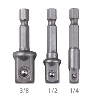 3pcs סט 3pcs / סט Hex מתאם שקע פלדה ונדיום כרום Shank לתוסף כיכר מקדחה Bits Hex בר כלים Bit Set (3)