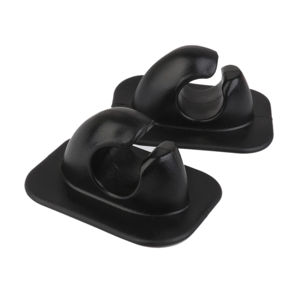 2pcs PVC Kayak Paddle Hooks Oar Holder Patch Clips for Inflatable Boat Fishing Boat Dinghy Kayak Canoe Replacement Black