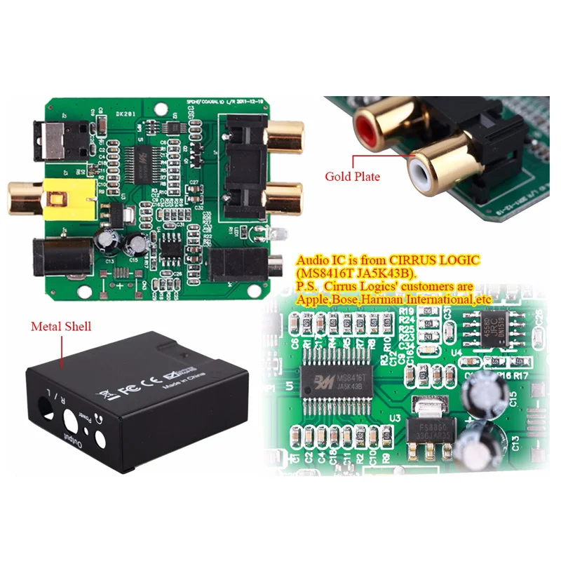 Коаксиальный Оптический волокно Toslink для RCA L/R 3,5 мм AUX Jack стерео цифровой аудио сигнал в аналоговый декодер SPDIF усилитель конвертера