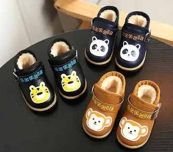 

2019 New Winter Children Boots PU Leather Waterproof Kids Snow Boots Brand Girls Boys Rubber Boots Fashion SneakersToddler shoe