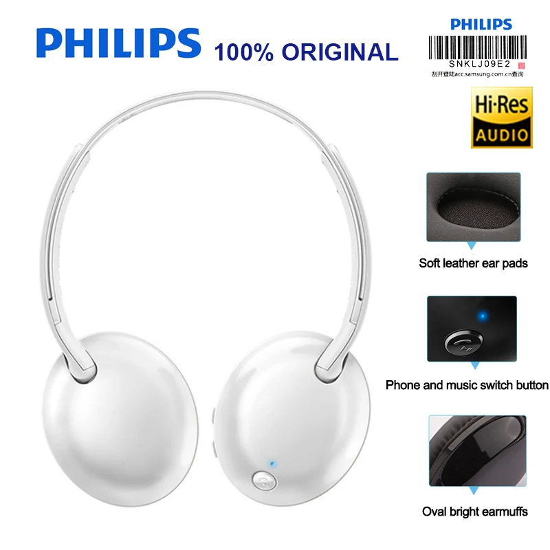 Беспроводная гарнитура Philips SHB4405/bluetooth-наушники с регулятором громкости, стерео бас для Galaxy Note 8 S8 PLUS Xiao mi 8 Hua Wei