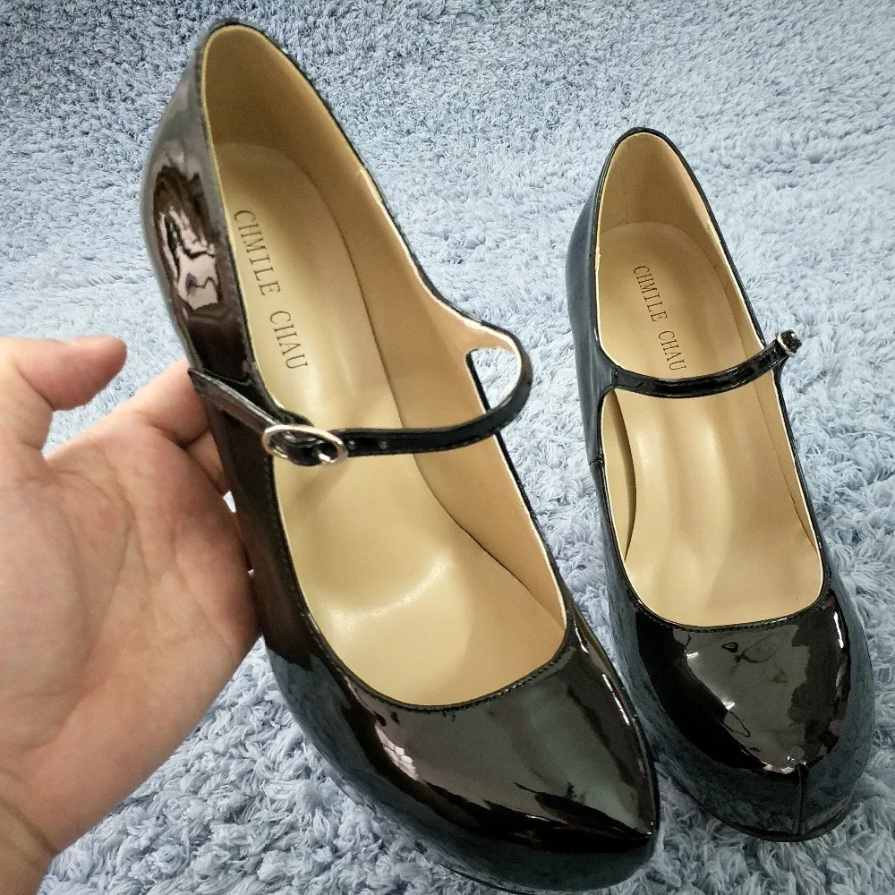CHMILE CHAU Marry Janes/пикантные женские туфли-лодочки для вечеринки женские туфли с круглым носком на высоком каблуке-шпильке и платформе с пряжкой zapatos mujer 3463B-b2
