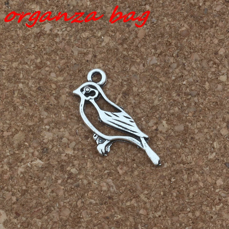 

MIC 10pcs Antique Silver Single-sided design Hollow bird Charm pendants DIY Jewelry 17 x 10 mm za414