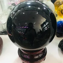 5cm-20cm + suporte esfera obsidiana preta natural grande bola de cristal pedra cura + pedestal