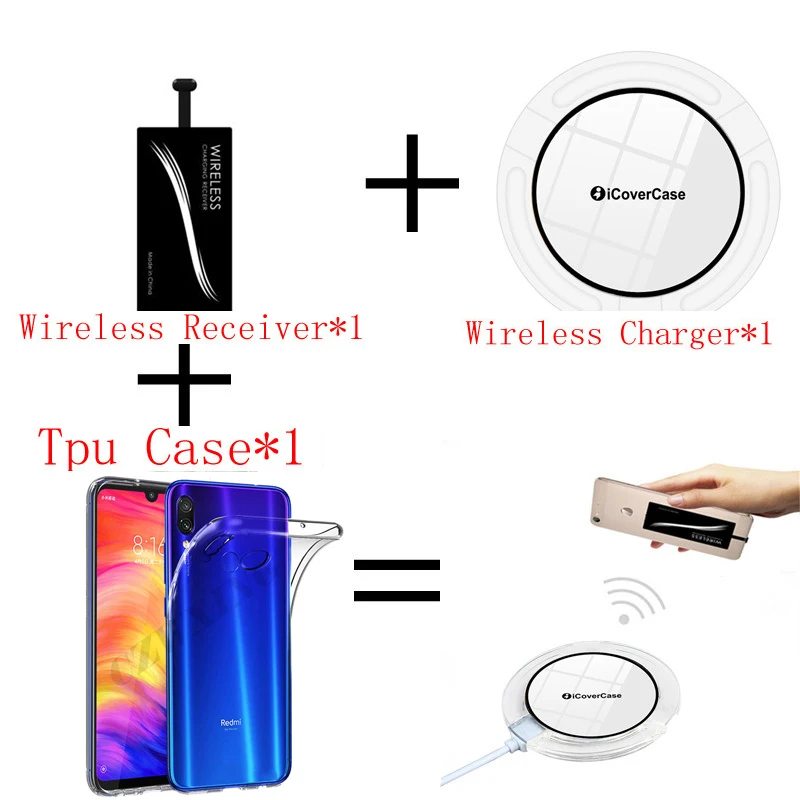 Qi Беспроводное зарядное устройство power Pad для Xiaomi Redmi Note 7 Pro Note7 power Bank беспроводной зарядный приемник и чехол для Redmi7