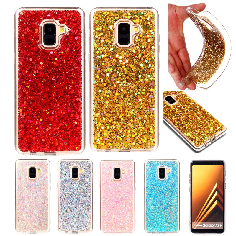 

For Samsung A8 2018 A530 Case Colored Shiny Glitter Silicone TPU Gel Soft Back Cover Phone Case for Samsung Galaxy A8 2018 A530