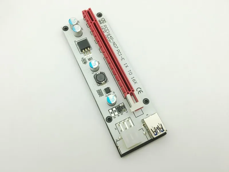 Новая 3в1 VER007C 60 см PCI E Riser карта с 4pin 6pin Sata Molex Power PCIe 1x до 16x расширитель для биткоина