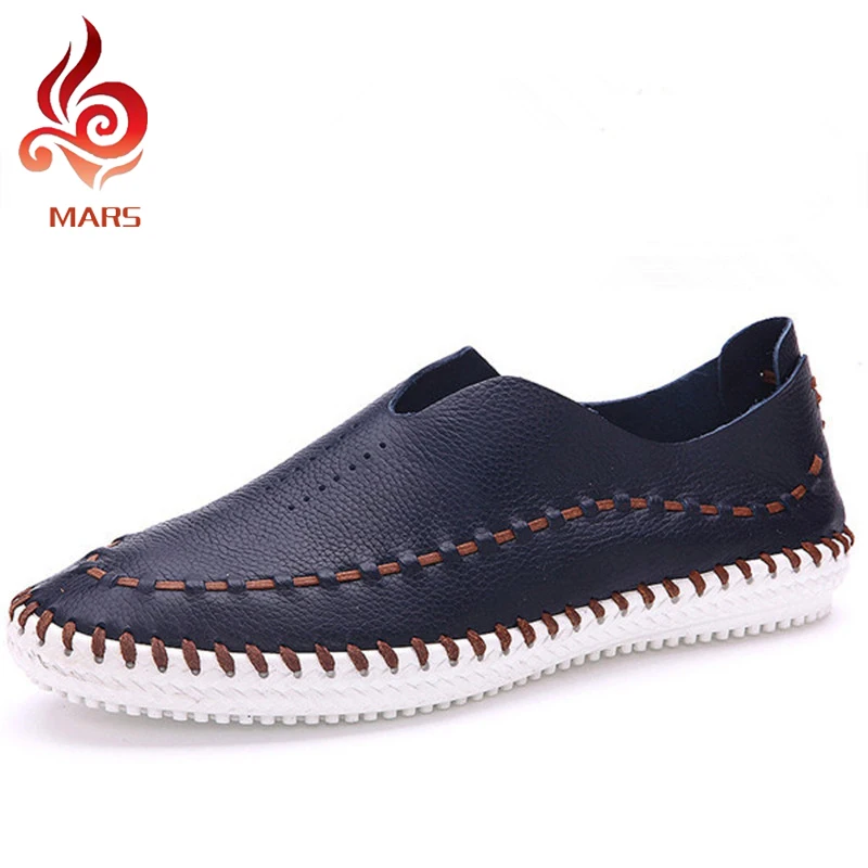 2015 Summer Style Men Shoes Breathable Men Flat Shoes Fashion Slip On Loafers Men Casual Genuine