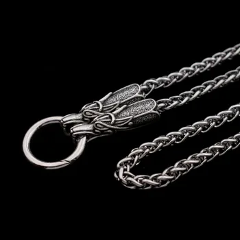 

Two Dragon Heads With Stainless Steel Neckalce For Men Cool Vintage Chain Thick Heavy Dragon Necklace Jewelry