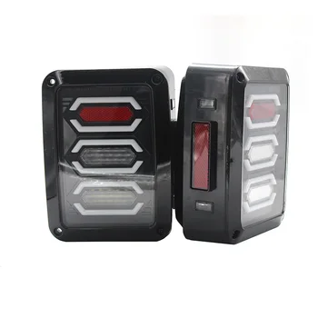 

Clear LED Tail Lights for Jeep Wrangler JK Brake Reverse Turn Signal Lamp Rear Parking Stop Back Up Lamp Diamond