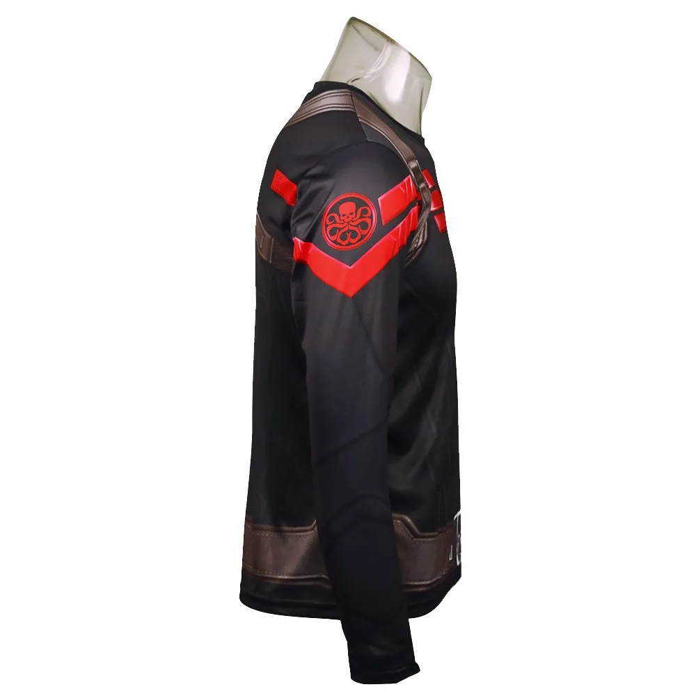 Super Hero T-shirt Cosplay Captain America Hydra Red Skull T-shirt Print 3D Long-sleeve  Men  Quick drying Party Prop (4)