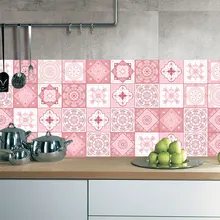 Pink Bathroom Tiles And Get Free Shipping On Aliexpress Pink Tile Floor Sticker 20 100cm 1pcs Kitchen Bathroom Waist Line Diy Wall