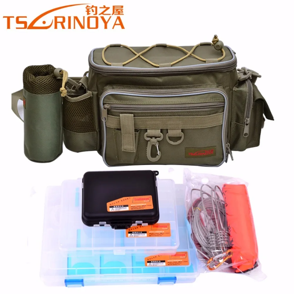

TSURINOYA Brand Multifunctional Fishing Bag Set Large Size Design Bag + 3 PCS Lure Box + Fish Buckle Fishing Tackle Combination