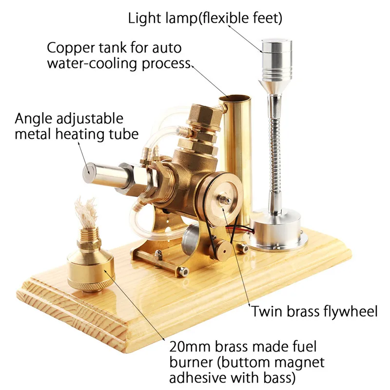 Один комплект модель двигателя Стирлинга горячий воздух генератор двигателя Стирлинга цилиндр двигателя Модель оборудование для школы