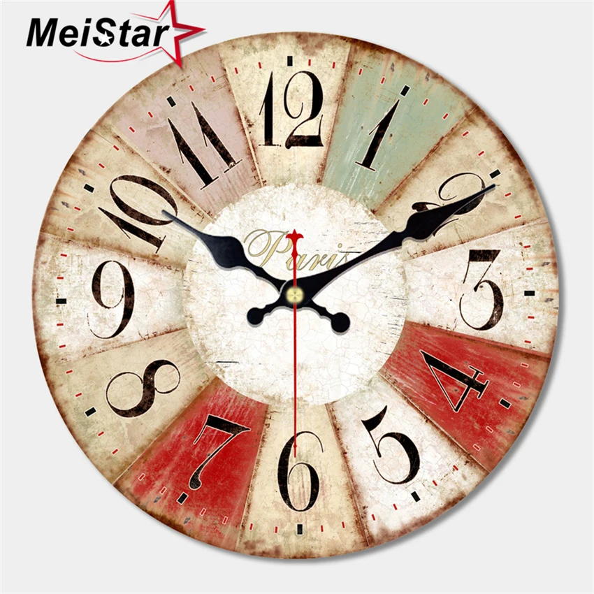 Большие винтажные часы MEISTAR с абстрактным дизайном тихие настенные для кафе и