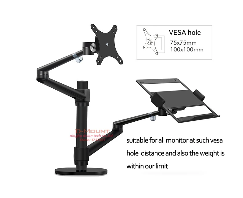 Ergonomia de Prata de Alumínio Suporte do Portátil de Mesa Suporte de Mesa Barra de Coluna de Montagem do Computador Monitor Movimento Completo Ol-3l 10 -17 32 - Image 3