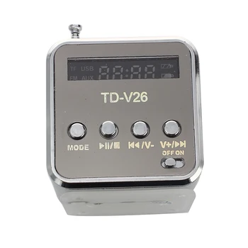 

Silver 3.5mm Mini Portable Music Player Speaker FM Radio USB Micro SD TF Card
