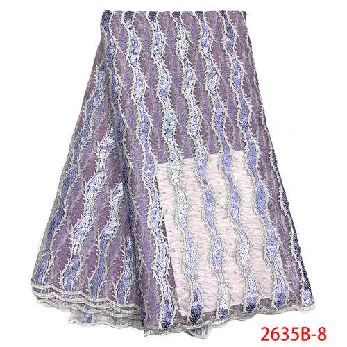 Последняя французская кружевная ткань высокого качества органза с кружевом в африканском стиле ткань нигерийское кружево Материал 5 ярдов для платьев KS2635B-3 - Цвет: picture 3